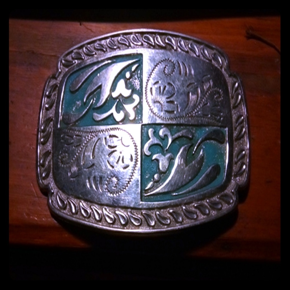 Silver Western belt buckle